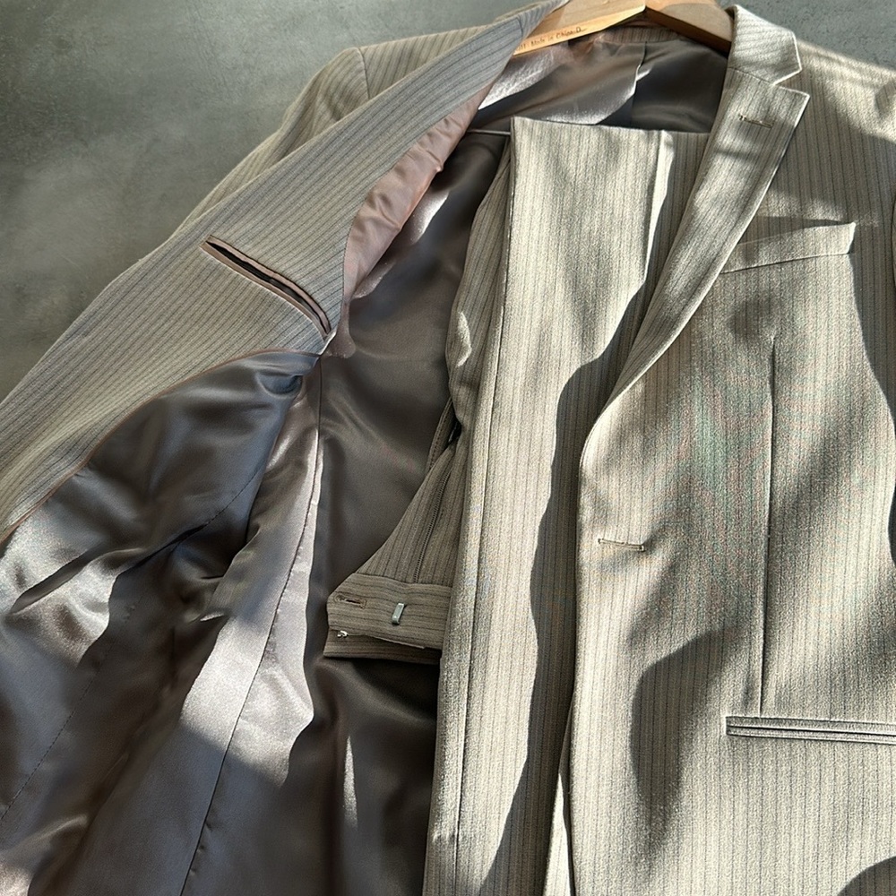 River Island Ecru Striped Suit